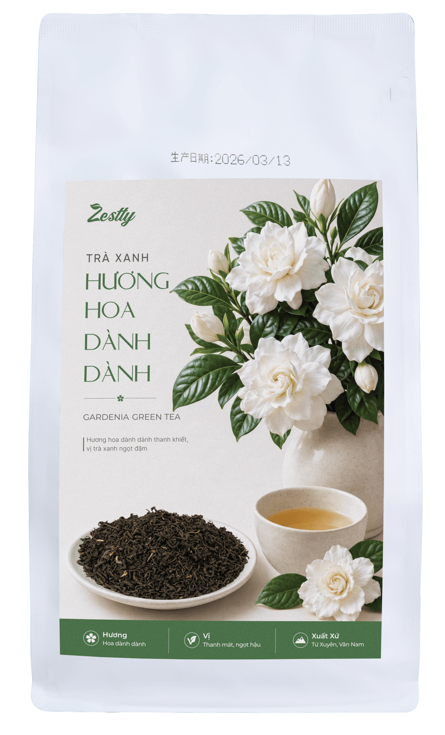 Trà Xanh Hương Hoa Dành Dành